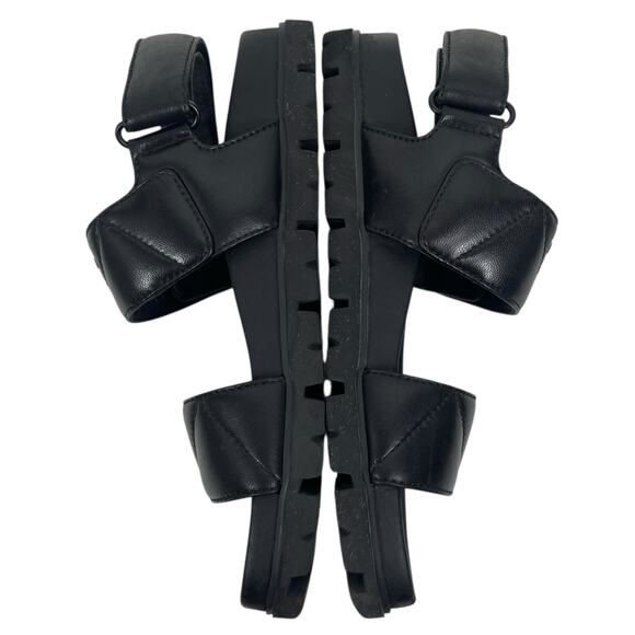 Prada Calzature Donna Logo 20mm Dad Sandal Black Nappa Leather Size 37 - Picture 7 of 15